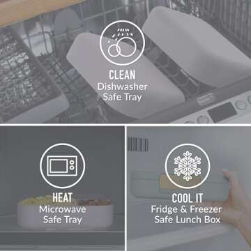 Bentgo Modern - Leak-Resistant Bento Lunch Box For Adults, Teens, & Larger Appetites; Reusable BPA-Free Meal Prep Container with 3 or 4 Compartments, Dishwasher/Microwave Safe; 44oz (Mint Green)