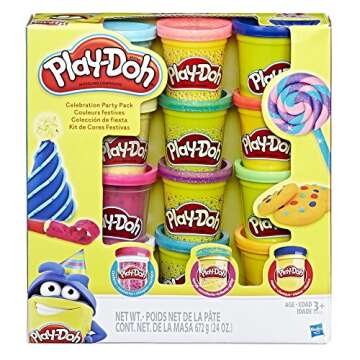Play-Doh Celebration Party Pack for Kids 3 Years and Up with Confetti, Sparkle and Classic Compounds...