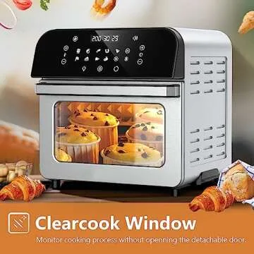 WHALL Air Fryer, 5.5QT Air Fryer Oven with LED Digital Touchscreen, 12-in-1 Cooking Functions Air fryers, Dishwasher-Safe Basket, Stainless Steel/BS