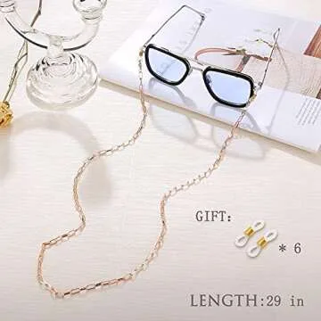 iF YOU Rose Gold Glasses Chain Holder - Stylish and Functional
