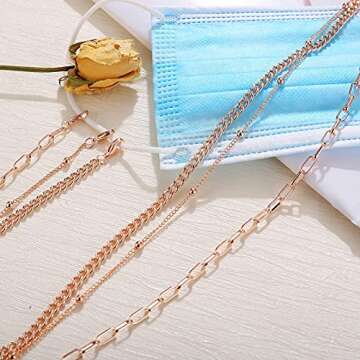 iF YOU Rose Gold Glasses Chain Holder - Stylish and Functional