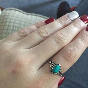 Turquoise Stone Ring 925 Sterling Silver Statement Ring For Women Handmade Rings Gemstone Christmas Promise Ring Size US 6 Gift For Her