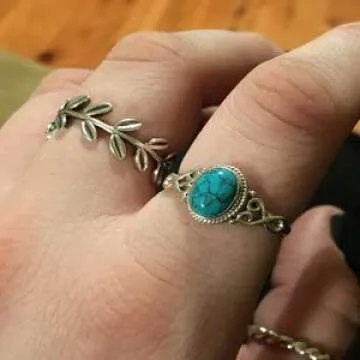 Turquoise Stone Ring 925 Sterling Silver Statement Ring For Women Handmade Rings Gemstone Christmas Promise Ring Size US 6 Gift For Her