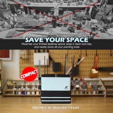 KRYDRUFI Portable All-in-One Modular Painting Station with Paint Brush Cleaner and Holders,Wet Paint Palette Tray with Lid for Miniature Painting and Acrylic Paints - Standard Set