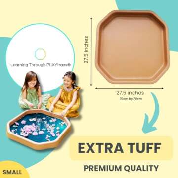 Learning Through PLAYtrays TUFF Tray Small Brown 27.5"x27.5", Premium Quality Sensory Play Tray, Mon...