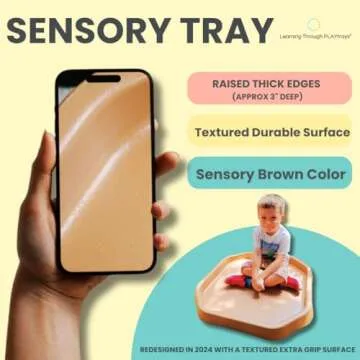 Learning Through PLAYtrays TUFF Tray Small Brown 27.5"x27.5", Premium Quality Sensory Play Tray, Montessori Toys, Sand and Water Play, Toddler Sensory Bin, Extra TUFF LTP