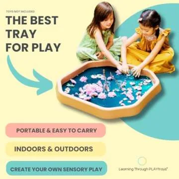 Learning Through PLAYtrays TUFF Tray Small Brown 27.5"x27.5", Premium Quality Sensory Play Tray, Montessori Toys, Sand and Water Play, Toddler Sensory Bin, Extra TUFF LTP