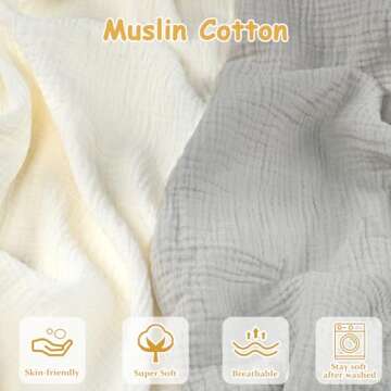Hooyax Muslin Baby Lounger Cover 2 Pack, 100% Cotton Durable Newborn Lounger Cover, Soft and Breatha...