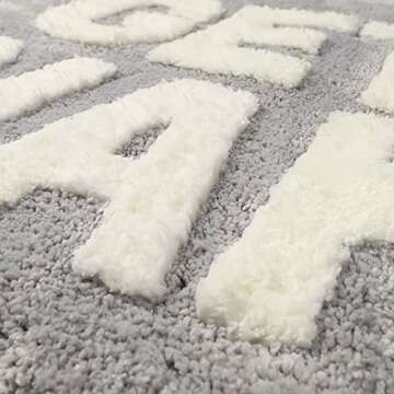 Brakki Get Naked Bath Mat Non-Slip White Gray Bathroom Rugs Cute Funny Bath Rug Soft Washable Bathroom Mat Preppy Apartment Decor 20 x 32 inch