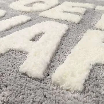 Brakki Get Naked Bath Mat Non-Slip White Gray Bathroom Rugs Cute Funny Bath Rug Soft Washable Bathroom Mat Preppy Apartment Decor 20 x 32 inch