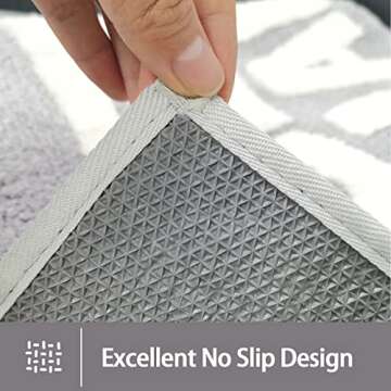 Brakki Get Naked Bath Mat Non-Slip White Gray Bathroom Rugs Cute Funny Bath Rug Soft Washable Bathroom Mat Preppy Apartment Decor 20 x 32 inch