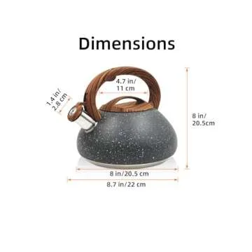 Tiilan Stainless Steel Tea Kettle with Wood Grain Handle