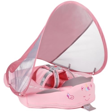 Big Buoyancy and Comfort Mambobaby Float with Canopy and Tail New Upgraded Non-Inflatable Baby Pool ...