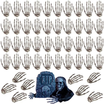 24 Piece Halloween Skeleton Hands - Realistic Plastic Decorations for Spooky Fun