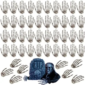 24 Piece Halloween Skeleton Hands - Realistic Plastic Decorations for Spooky Fun