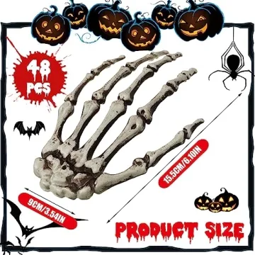 Realistic Halloween Skeleton Hands for Decoration and Scares