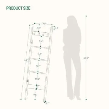 Hzuaneri 5-Tier Decorative Blanket Ladder Shelf
