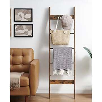 Hzuaneri 5-Tier Decorative Blanket Ladder Shelf