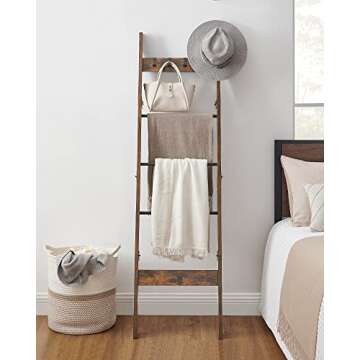 Hzuaneri 5-Tier Decorative Blanket Ladder Shelf