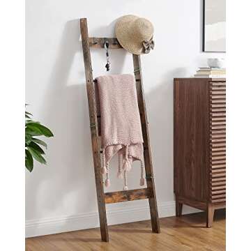 Hzuaneri 5-Tier Decorative Blanket Ladder Shelf