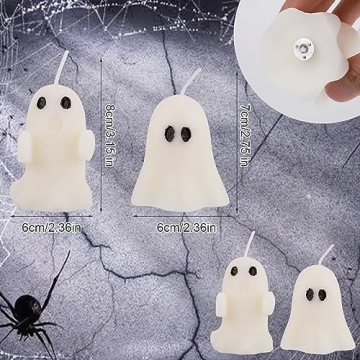 Adorable 4pcs Ghost Candles for Halloween Decor