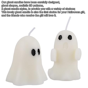 Adorable 4pcs Ghost Candles for Halloween Decor