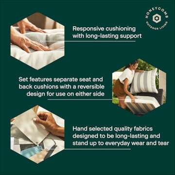 Honeycomb Outdoor Deep Seat Cushions - Comfort & Style