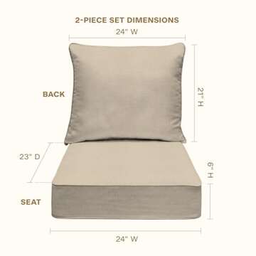 Honeycomb Outdoor Deep Seat Cushions - Comfort & Style