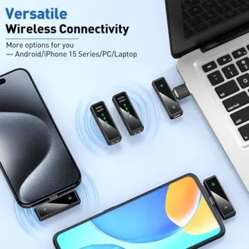 VEZQUA Wireless Lavalier Microphone for iPhone & Android