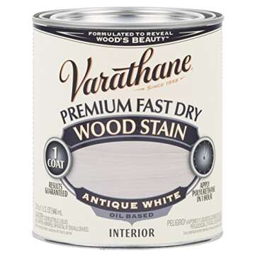 Rust-Oleum 297424 Antique White Varathane Premium Fast Dry Wood Stain - Exceptional Coverage and Eas...