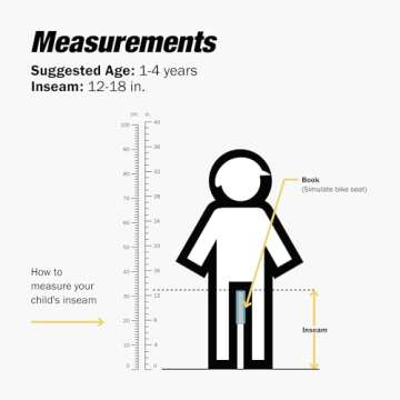 Strider 12" Sport Bike, Yellow - No Pedal Balance Bicycle for Kids 1 to 4 Years - Includes Safety Pad, Padded Seat, Mini Grips & Flat-Free Tires - Tool-Free Assembly & Adjustments