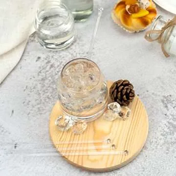 hapray 50-PCS Clear Plastic Swizzle Sticks, Crystal Cake Pops, Cocktail Coffee Drink Stirrers, Lolip...
