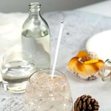 hapray 50-PCS Clear Plastic Swizzle Sticks, Crystal Cake Pops, Cocktail Coffee Drink Stirrers, Lolipop Stick, 7.24 Inch