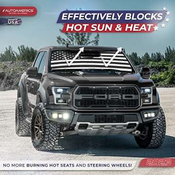 Autoamerics Windshield Sun Shade - Cool UV Protection for Trucks