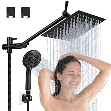 Lanhado 8'' Matte Black Rain Shower Head for Luxurious Showers