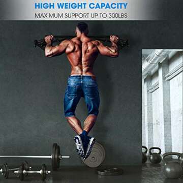 Yes4All Heavy Duty Wall Mounted Pull Up Bar – Multi-Grip Pull Up Bar Ceiling Mount / Ceiling Mount Pullup bar / Chin Up Bar for Home Gym Workout