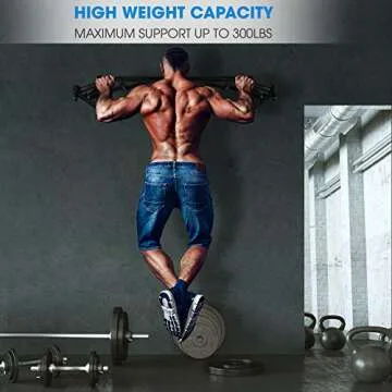 Yes4All Heavy Duty Wall Mounted Pull Up Bar – Multi-Grip Pull Up Bar Ceiling Mount / Ceiling Mount Pullup bar / Chin Up Bar for Home Gym Workout