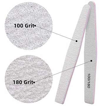 BTYMS 25 Count 100/180 Grit Nail Files for Acrylic Nails, Double Sided Emery Boards Reusable Nail Buffing Files