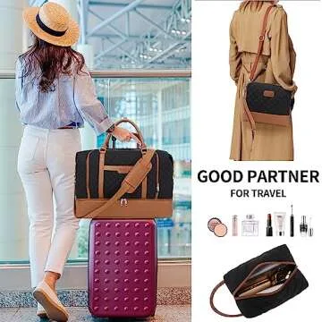 Weekender Bags for Women Overnight Bag with Shoe Compartment and Toiletry Bags Large Travel Duffel B...