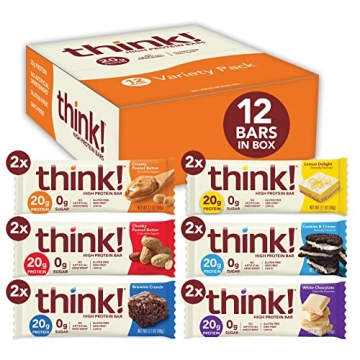 Think! Gluten-Free Protein Snack Bars - Low Sugar 12 Count