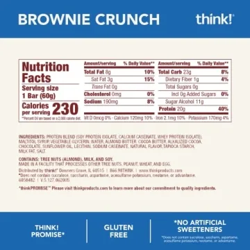 Think! Gluten-Free Protein Snack Bars - Low Sugar 12 Count