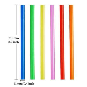100 Pcs Jumbo Smoothie Straws,Colorful Disposable Wide-mouthed Large Straw.