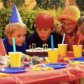 100 Pcs Jumbo Smoothie Straws,Colorful Disposable Wide-mouthed Large Straw.