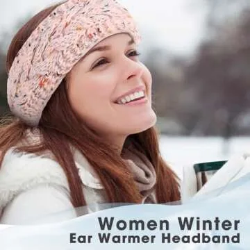 Yuxung 16 Pcs Womens Headbands Winter Warm Cable Knit Fuzzy Lined Ear Warmer Headband Cable Knit Ear Warmer Thick Head Wrap for Women Girl Cold Weather (multicolor)