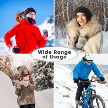 Yuxung 16 Pcs Womens Headbands Winter Warm Cable Knit Fuzzy Lined Ear Warmer Headband Cable Knit Ear Warmer Thick Head Wrap for Women Girl Cold Weather (multicolor)