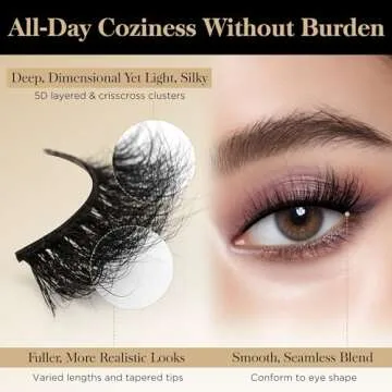 Bepholan Mink Fake Eyelashes 3-Pack for Natural Glam