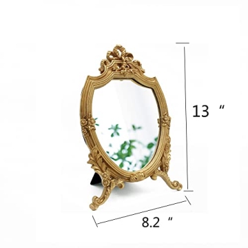 Antique Gold Resin Frame Mirror Elegant Home Decor