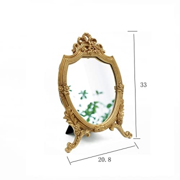 Antique Gold Resin Frame Mirror Elegant Home Decor