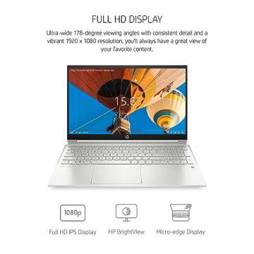 HP Pavilion 15 Laptop, 11th Gen Intel Core i7-1165G7 Processor, 16 GB RAM, 512 GB SSD Storage, Full HD IPS micro-edge Display, Windows 11 Pro, Compact Design, Long Battery Life