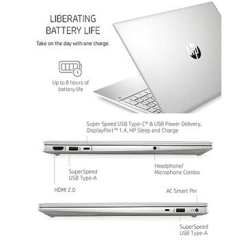 HP Pavilion 15 Laptop, 11th Gen Intel Core i7-1165G7 Processor, 16 GB RAM, 512 GB SSD Storage, Full HD IPS micro-edge Display, Windows 11 Pro, Compact Design, Long Battery Life